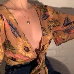 BILLABONG Floral Wrap Top